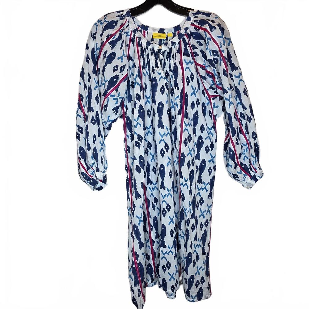 Roller Rabbit 100% Cotton lightweight fish print dress night gown Size Small